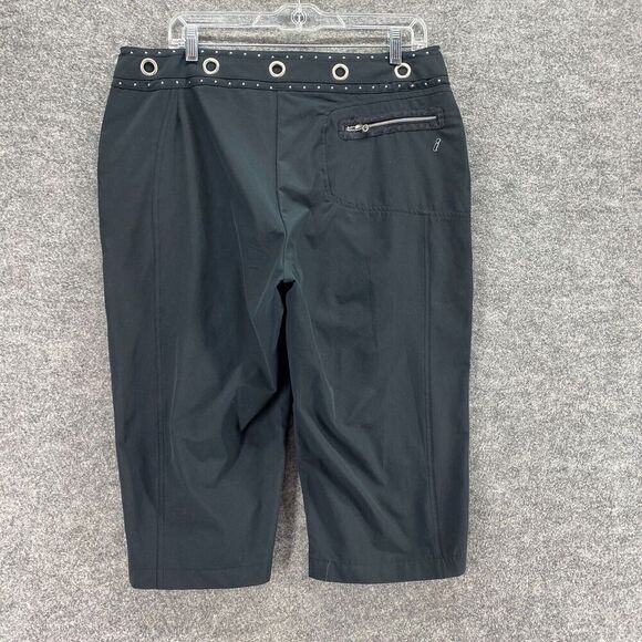 Tail Tech Cropped Pants Women 14 Black High Rise Flat Front Pockets Casual - Picture 2 of 11